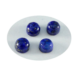 Riyogems, 1 pieza, cabujón de lapislázuli azul, 5x5mm, forma redonda, gema suelta de buena calidad