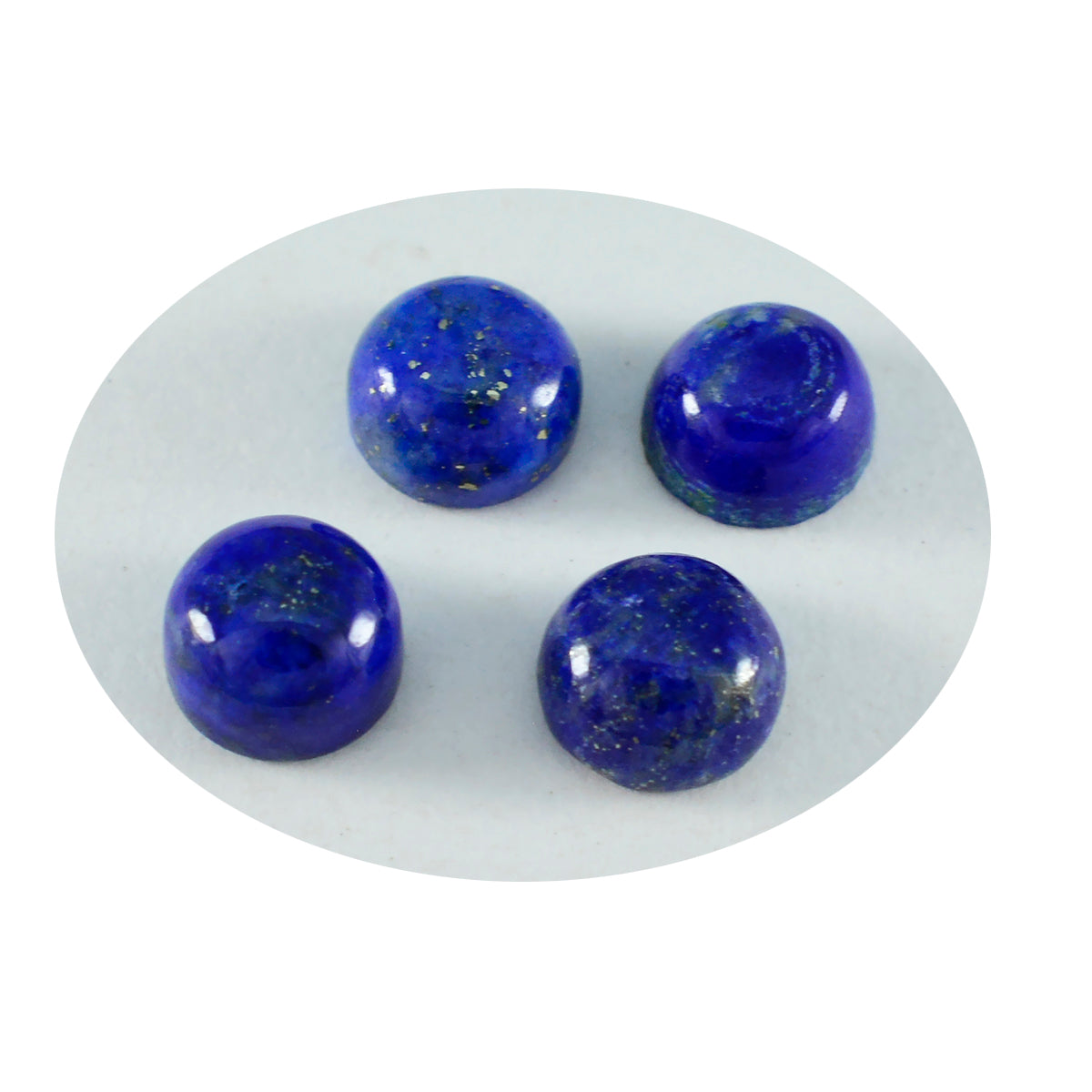 Riyogems 1 pieza cabujón de lapislázuli azul 6x6 mm forma redonda gemas sueltas de buena calidad