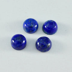 Riyogems 1PC Blue Lapis Lazuli Cabochon 6x6 mm Round Shape nice-looking Quality Loose Gems