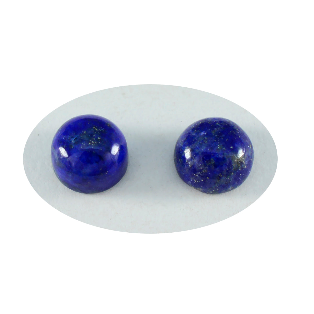 Riyogems 1 Stück blauer Lapislazuli-Cabochon, 7 x 7 mm, runde Form, ausgezeichnete Qualität, loser Stein