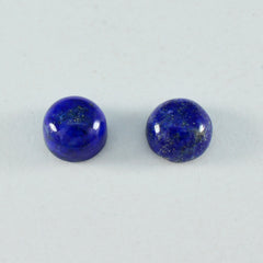 Riyogems 1PC Blue Lapis Lazuli Cabochon 7x7 mm Round Shape excellent Quality Loose Stone