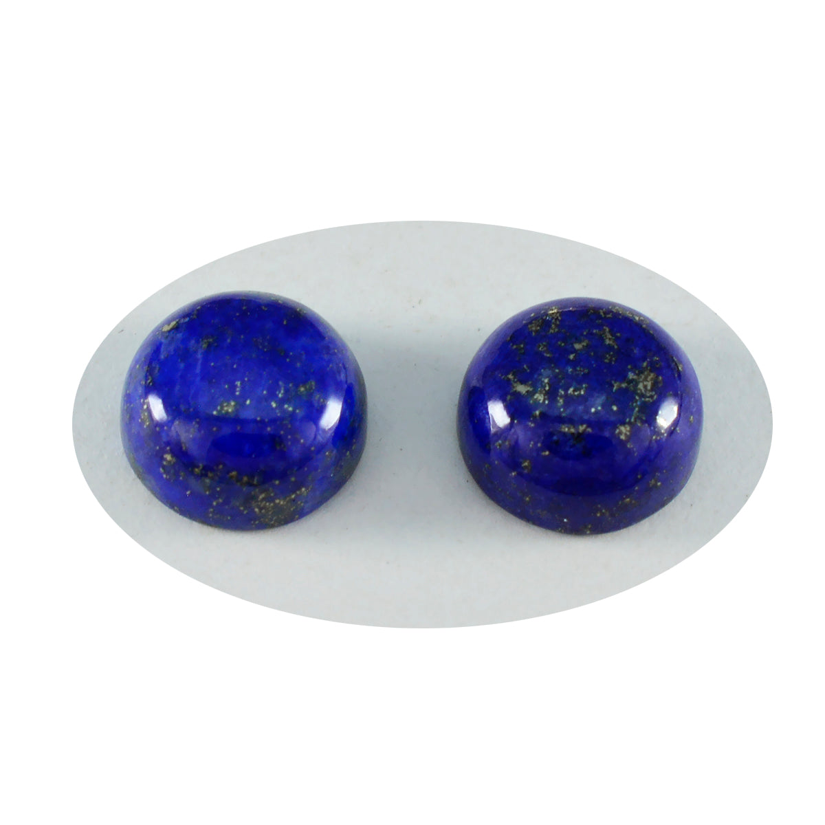 Riyogems 1 pieza cabujón de lapislázuli azul 9x9 mm forma redonda gema de calidad asombrosa