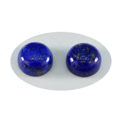 riyogems 1pc cabochon lapis lazuli bleu 9x9 mm forme ronde gemme de qualité étonnante