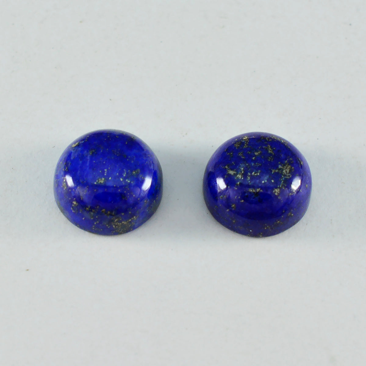 riyogems 1pc ブルー ラピスラズリ カボション 9x9 mm ラウンド形状の驚くべき品質の宝石