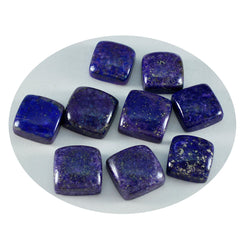 Riyogems 1pc cabochon lapis-lazuli bleu 10x10mm forme carrée une qualité pierres précieuses en vrac
