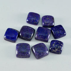 Riyogems 1pc cabochon lapis-lazuli bleu 10x10mm forme carrée une qualité pierres précieuses en vrac
