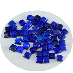 riyogems 1pc cabochon lapis-lazuli bleu 4x4 mm forme carrée pierre précieuse en vrac de qualité douce