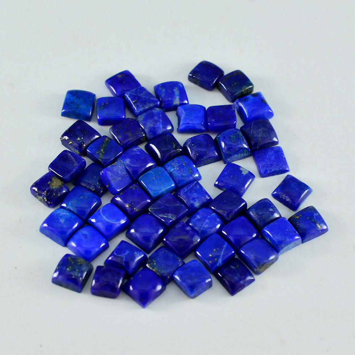 Riyogems 1 pieza cabujón de lapislázuli azul 5x5 mm forma cuadrada gema de excelente calidad