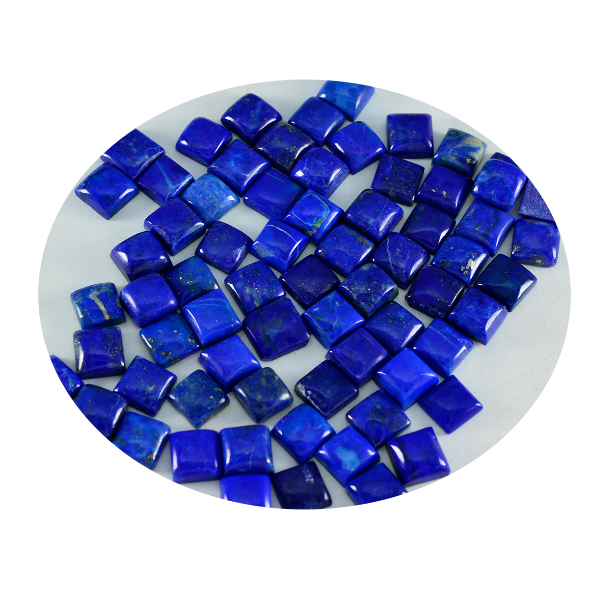 Riyogems 1 pc cabochon lapis lazuli bleu 6x6 mm forme carrée pierres précieuses de qualité impressionnante