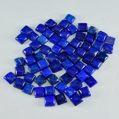 Riyogems 1 Stück blauer Lapislazuli-Cabochon, 6 x 6 mm, quadratische Form, tolle Qualitäts-Edelsteine
