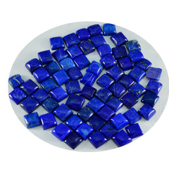 Riyogems 1 pc cabochon lapis lazuli bleu 7x7 mm forme carrée pierre de qualité beauté