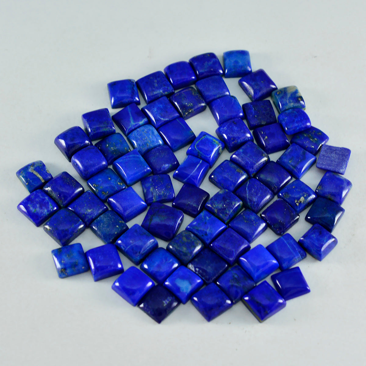 Riyogems 1 pc cabochon lapis lazuli bleu 7x7 mm forme carrée pierre de qualité beauté