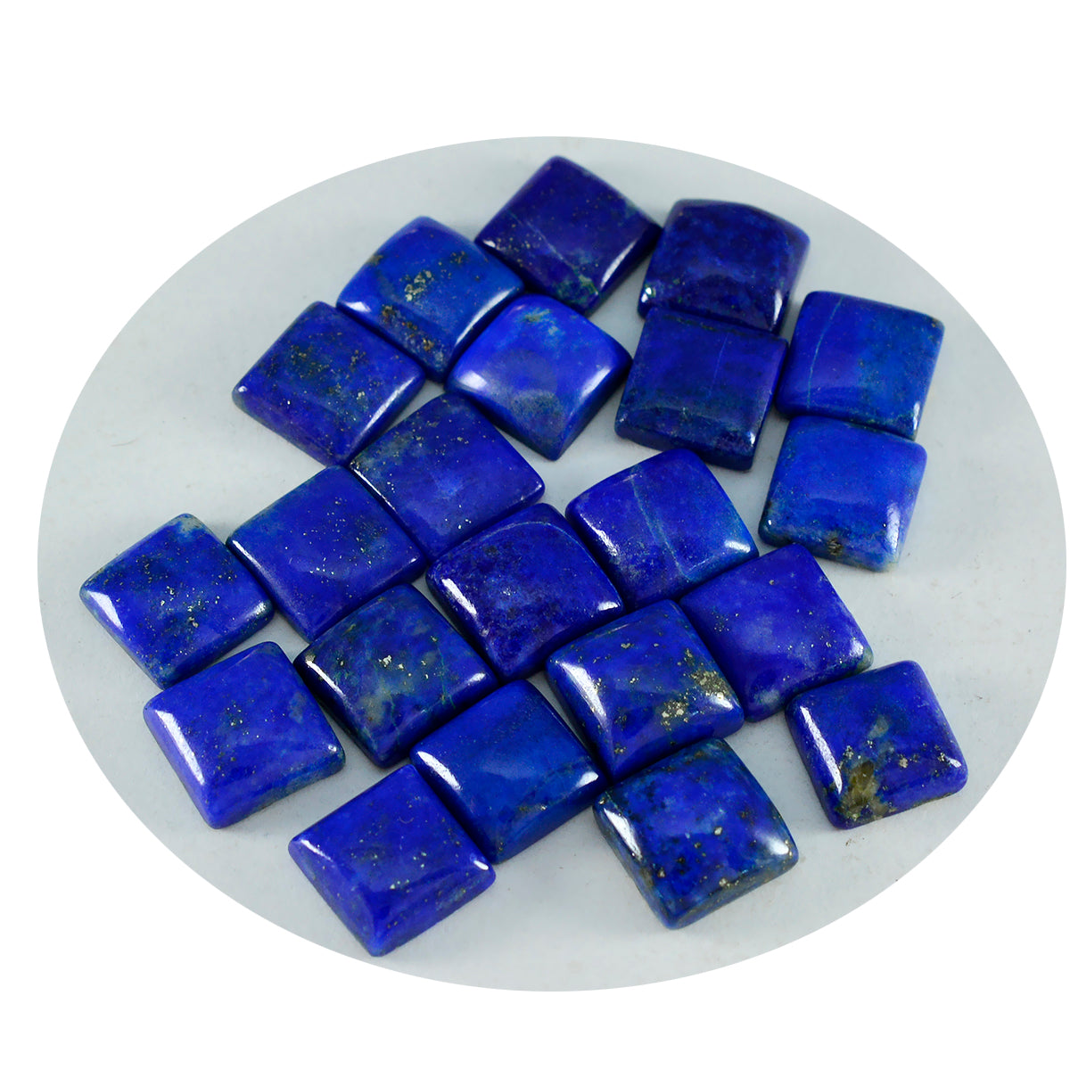 Riyogems 1 Stück blauer Lapislazuli-Cabochon, 9 x 9 mm, quadratische Form, niedlicher, hochwertiger, loser Edelstein