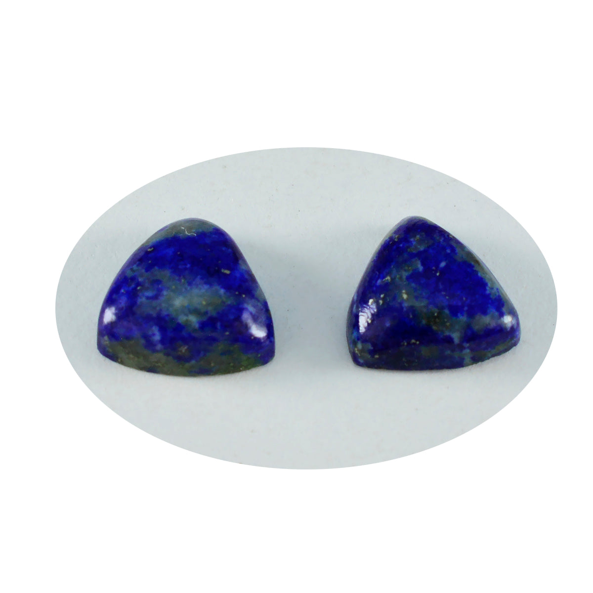 Riyogems 1pc cabochon lapis-lazuli bleu 10x10mm forme trillion pierres précieuses de belle qualité