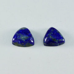 Riyogems 1PC Blue Lapis Lazuli Cabochon 10x10 mm Trillion Shape good-looking Quality Gems