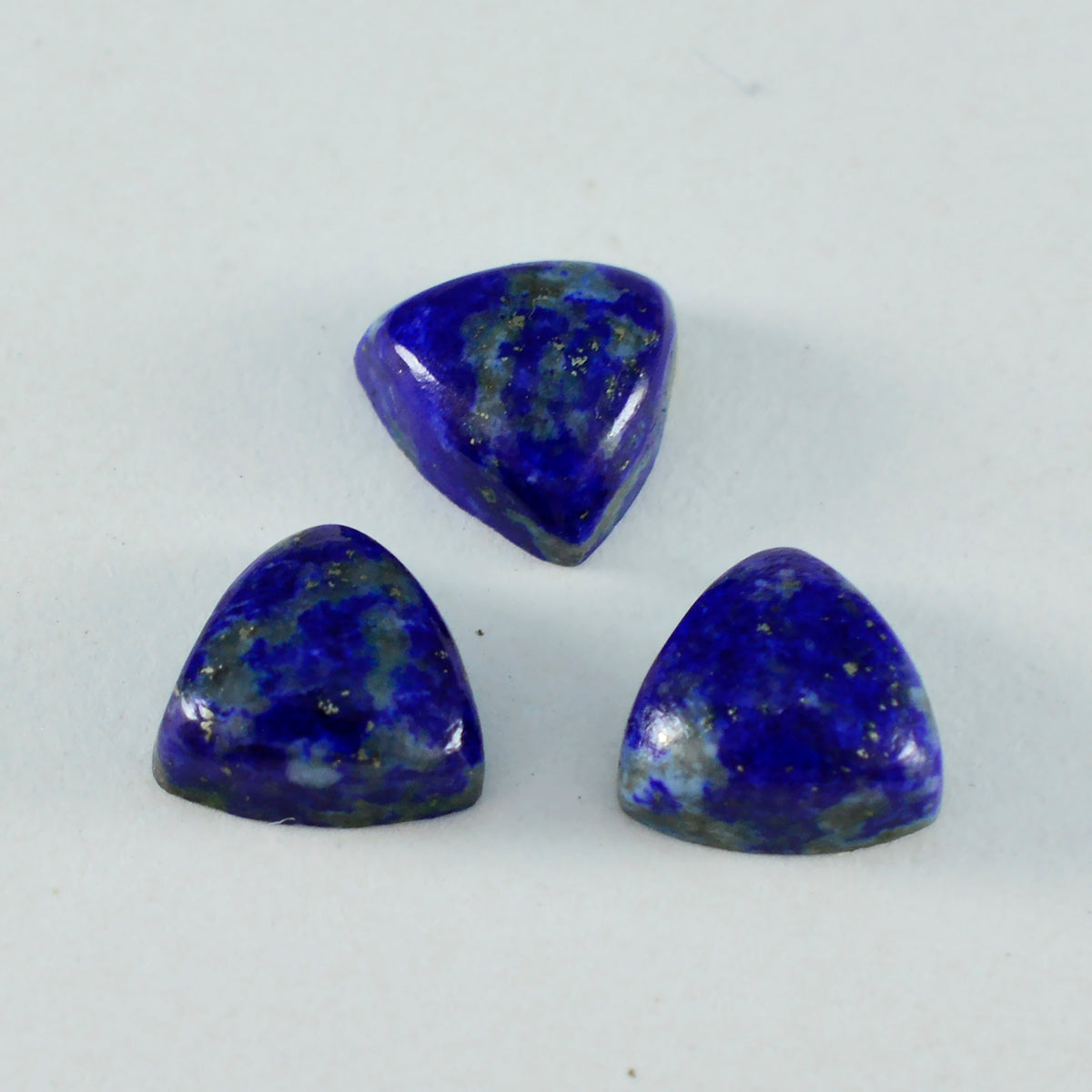 Riyogems 1PC Blue Lapis Lazuli Cabochon 13x13 mm Trillion Shape pretty Quality Loose Gem