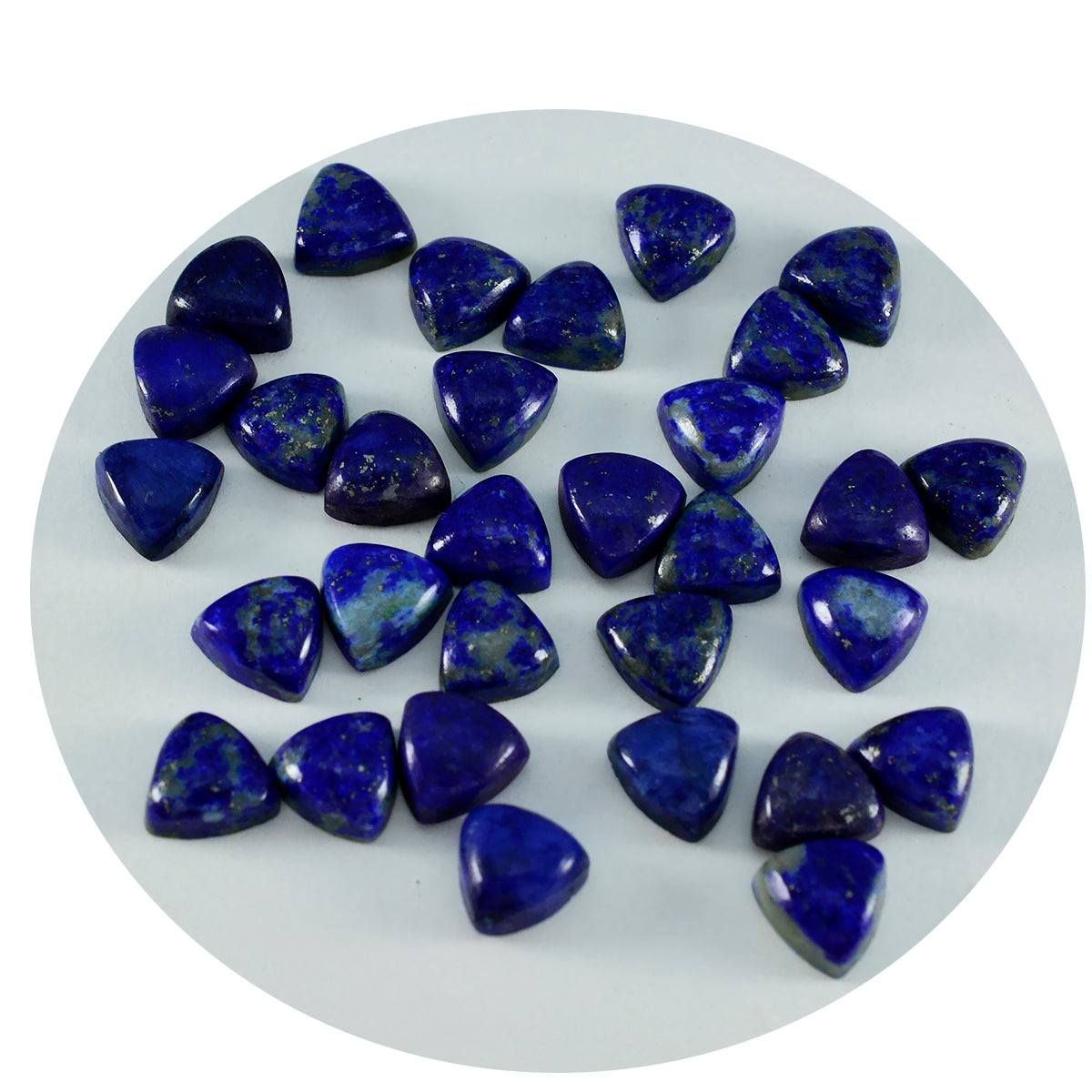 Riyogems 1PC Blue Lapis Lazuli Cabochon 4x4 mm Trillion Shape Good Quality Gemstone