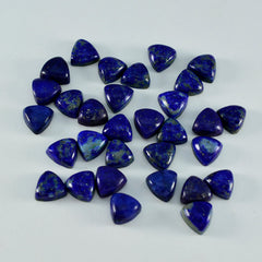 Riyogems 1 pièce cabochon lapis-lazuli bleu 4x4mm forme trillion pierre précieuse de bonne qualité