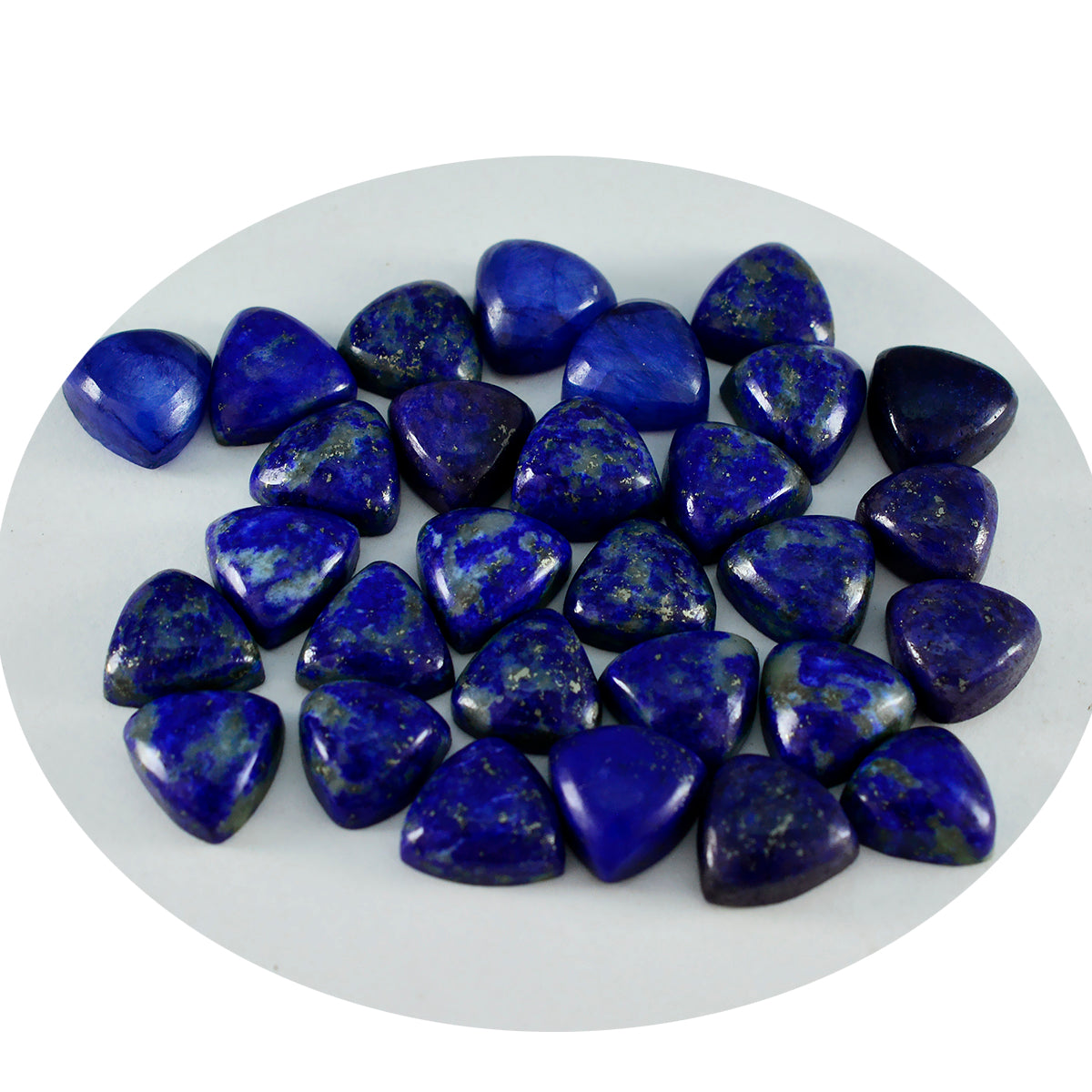 riyogems 1pc ブルー ラピスラズリ カボション 6x6 mm 兆の形の美しい品質のルース宝石