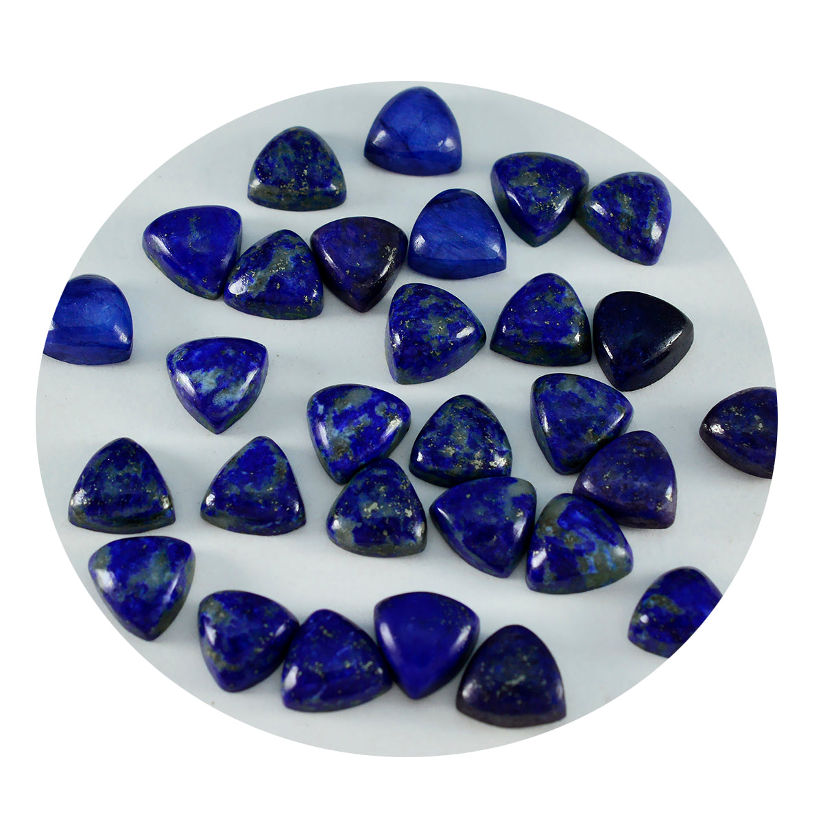 Riyogems 1 Stück blauer Lapislazuli-Cabochon, 7 x 7 mm, Billionenform, attraktiver, hochwertiger loser Stein