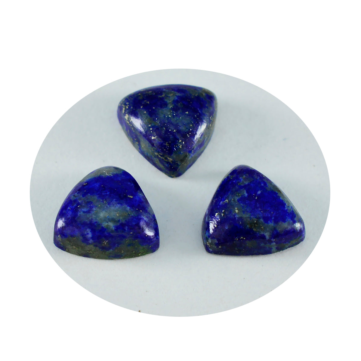 Riyogems 1 pièce cabochon lapis-lazuli bleu 9x9mm forme trillion belle pierre précieuse de qualité