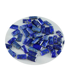 Riyogems 1PC Natural Blue Lapis Lazuli Faceted 3x6 mm  Baguette Shape handsome Quality Loose Stone