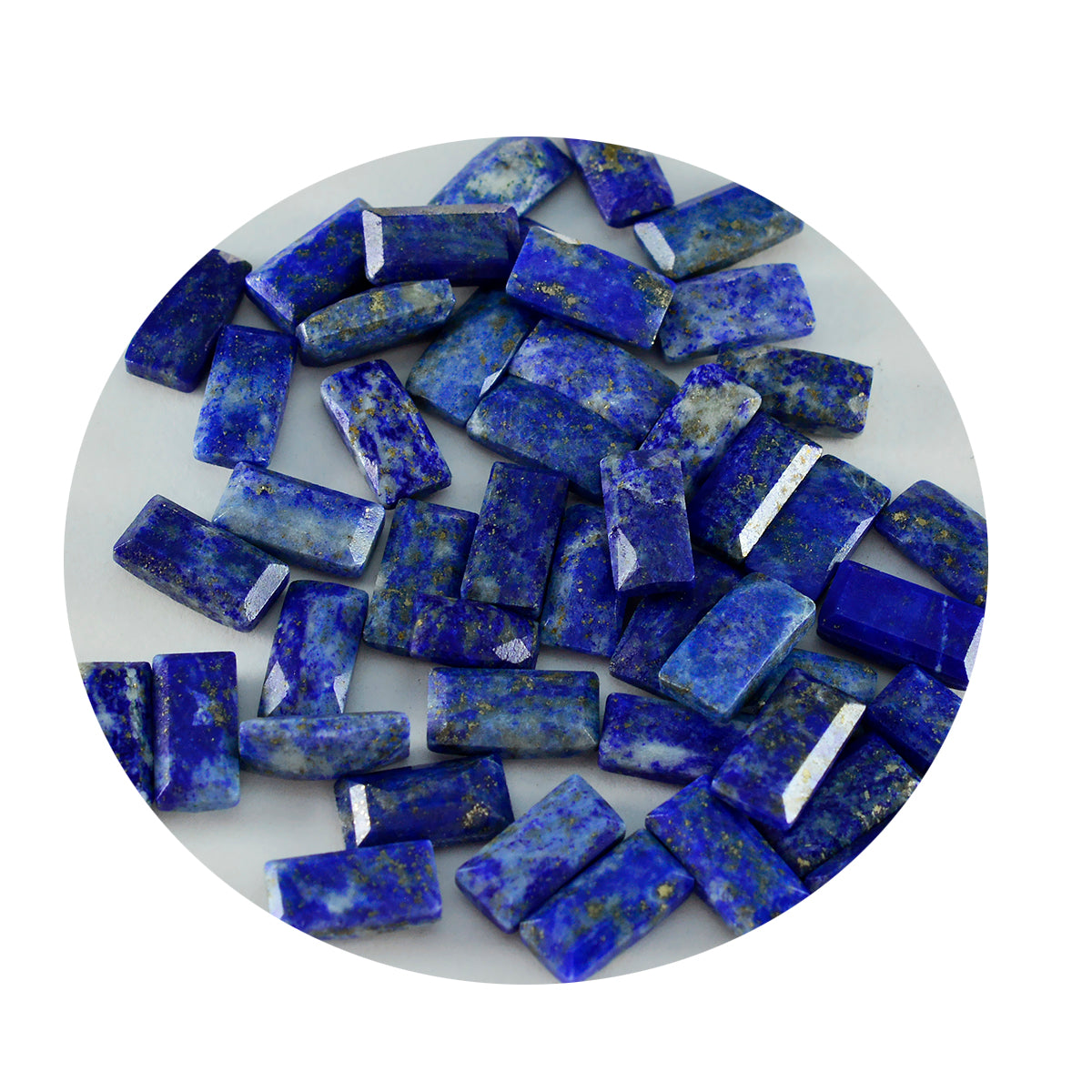 Riyogems 1PC Real Blue Lapis Lazuli Facet 4x8 mm Baguette Vorm geweldige kwaliteit losse edelsteen