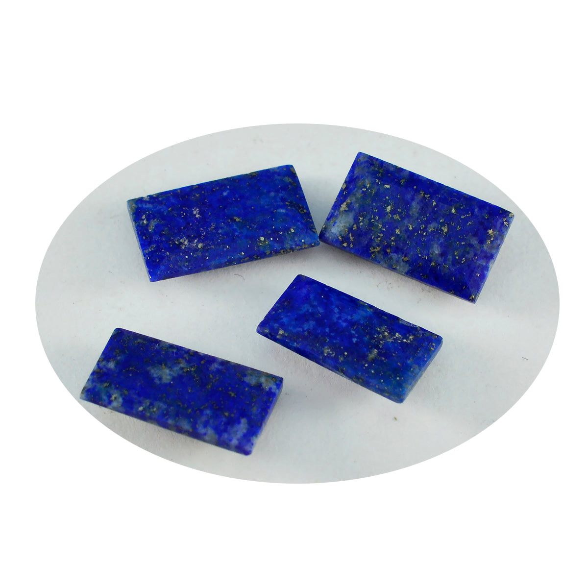 Riyogems 1 Stück echter blauer Lapislazuli, facettiert, 5 x 10 mm, Baguette-Form, Edelstein von fantastischer Qualität