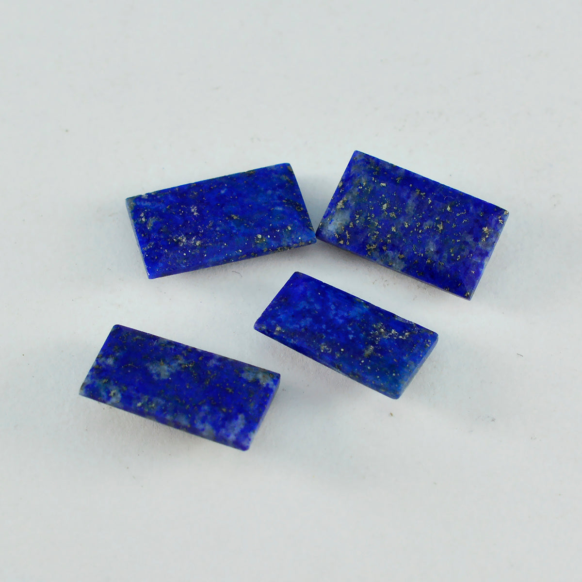 Riyogems 1 Stück echter blauer Lapislazuli, facettiert, 5 x 10 mm, Baguette-Form, Edelstein von fantastischer Qualität