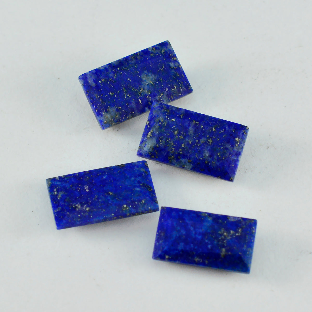 Riyogems, 1 pieza, lapislázuli azul natural facetado, 6x12mm, forma de baguette, gemas de calidad sorprendente