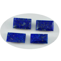 Riyogems 1 pièce lapis-lazuli bleu véritable à facettes 7x14mm forme baguette pierre de merveilleuse qualité