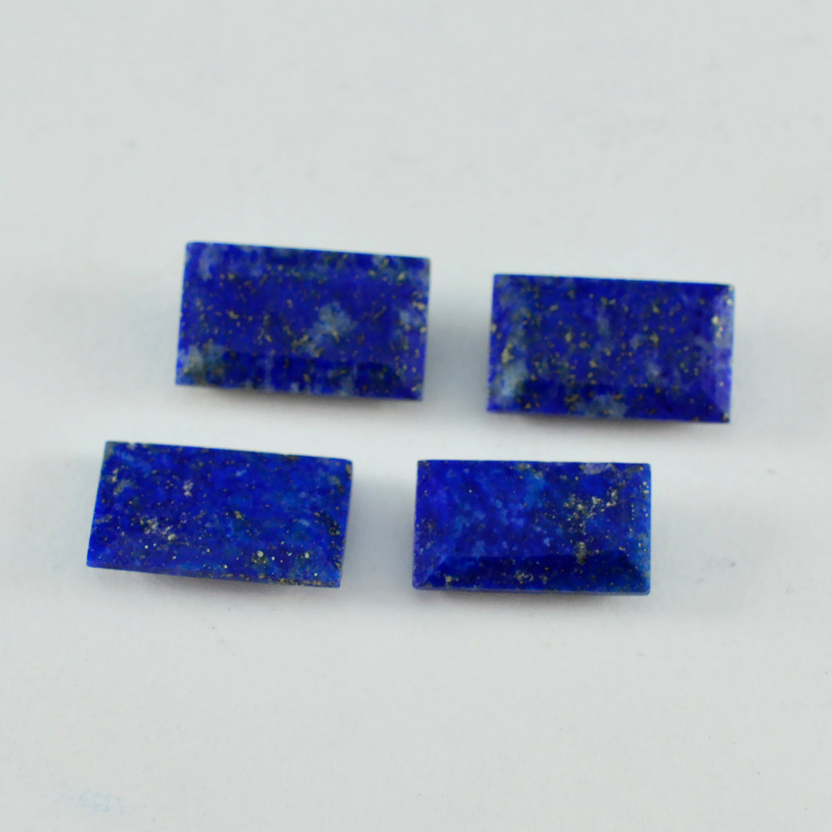 Riyogems 1 pièce lapis-lazuli bleu véritable à facettes 7x14mm forme baguette pierre de merveilleuse qualité