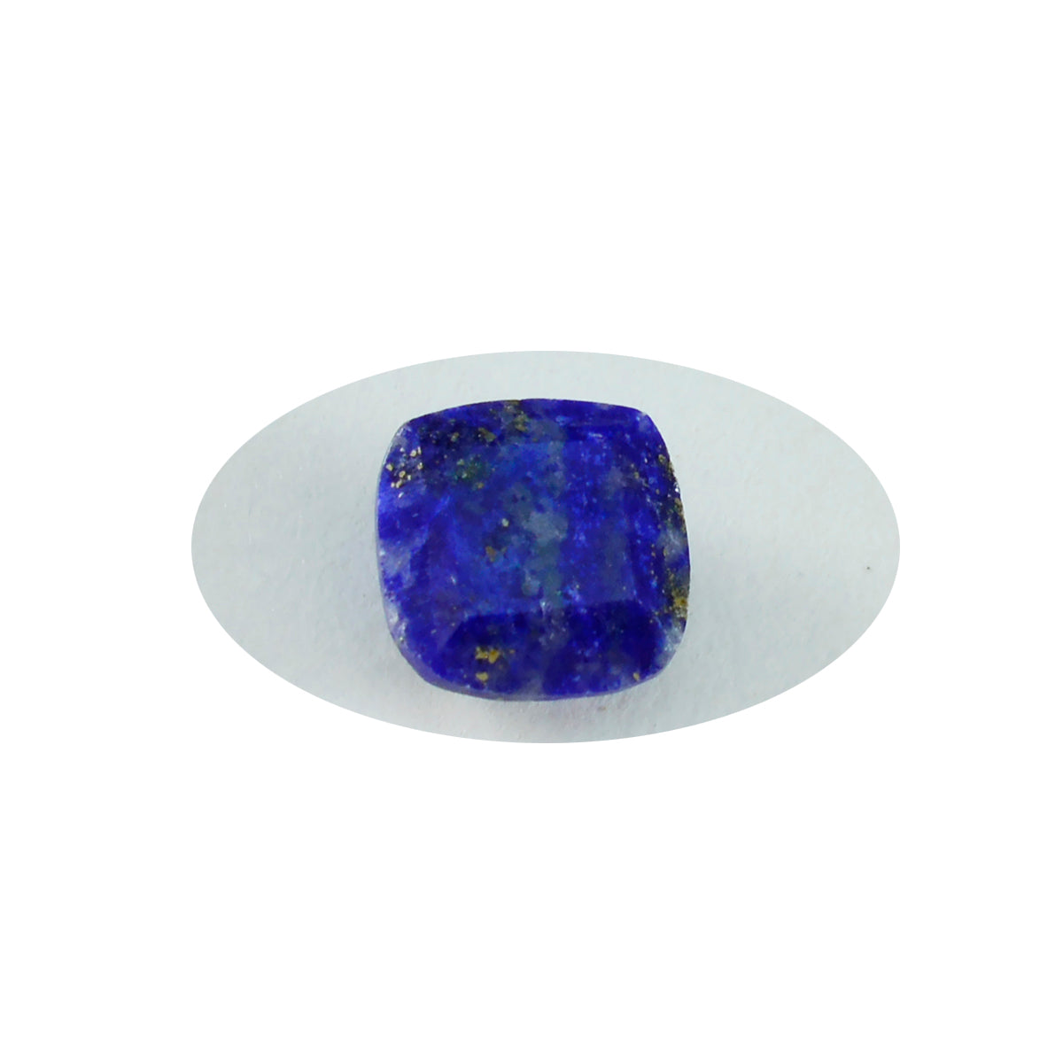 riyogems 1pc ナチュラル ブルー ラピスラズリ ファセット 10x10 mm クッション形状 AA 品質石