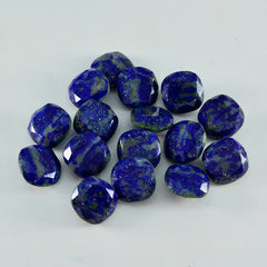riyogems 1pc ナチュラル ブルー ラピスラズリ ファセット 10x10 mm クッション形状 AA 品質石