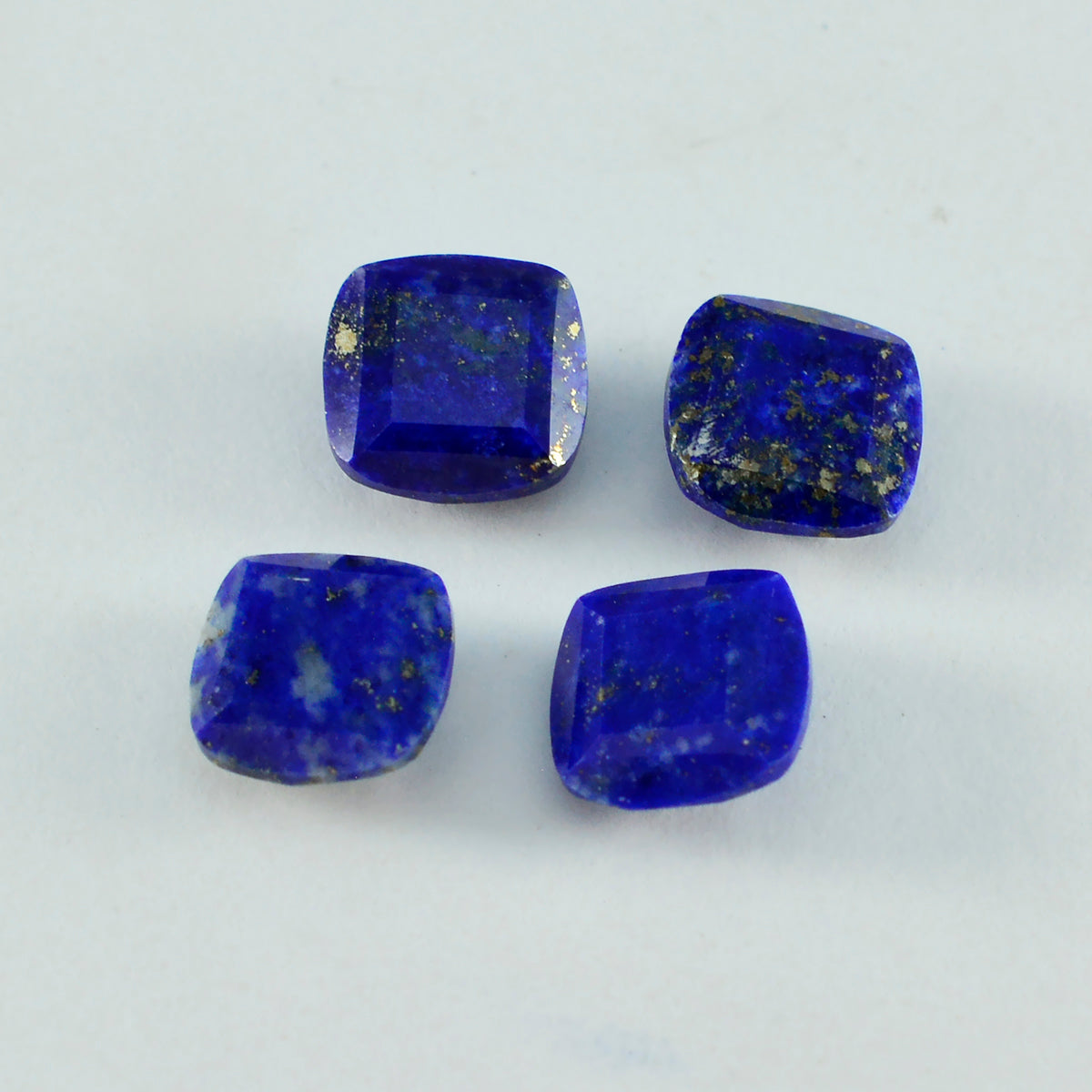 Riyogems 1PC Genuine Blue Lapis Lazuli Faceted 12x12 mm Cushion Shape A+ Quality Loose Gem