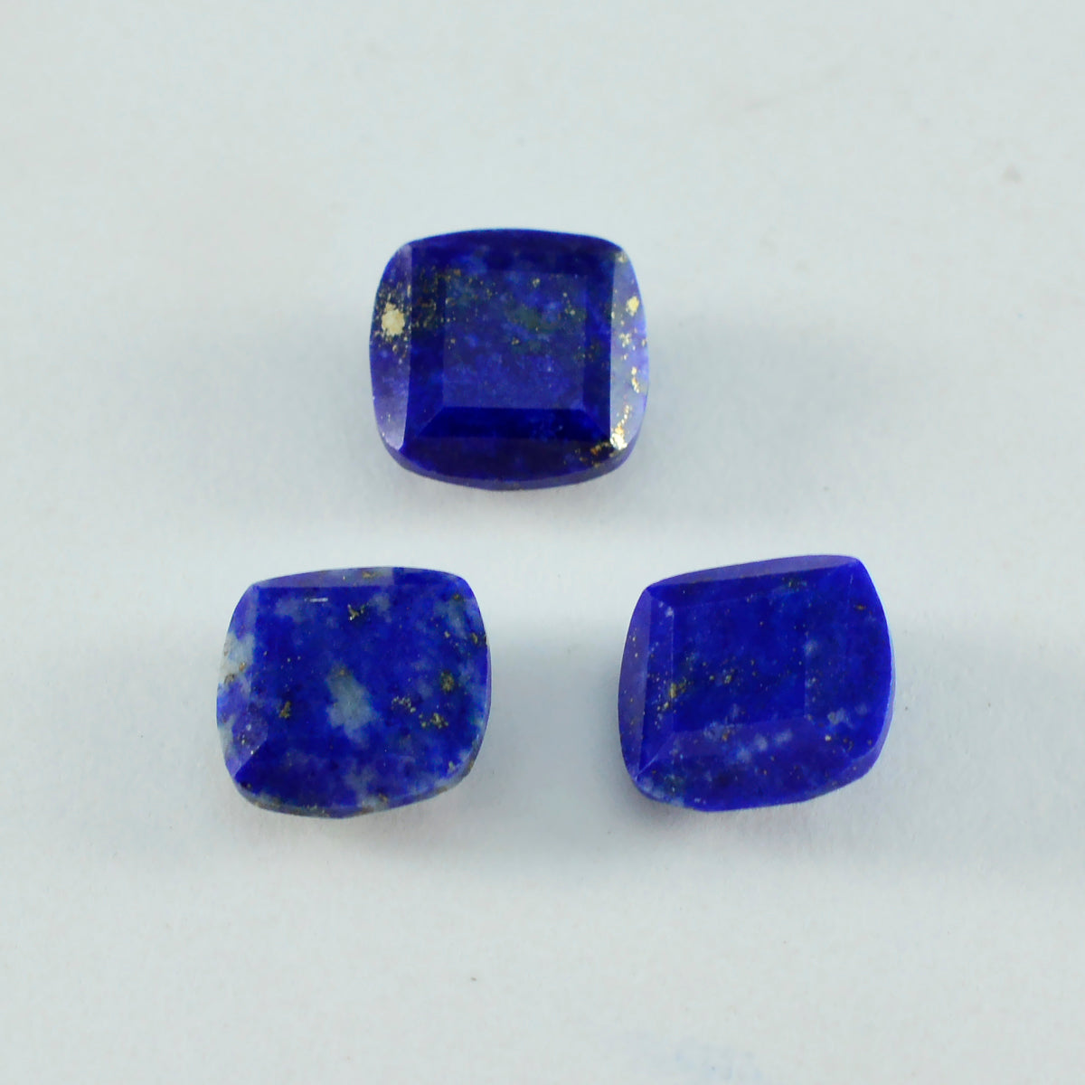 riyogems 1pc natural blue lapis lazuli faceted 13x13 mm cushion shape a 1 quality loose gems