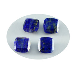 Riyogems 1pc véritable lapis lazuli bleu à facettes 15x15mm forme de coussin bonne qualité pierre précieuse en vrac