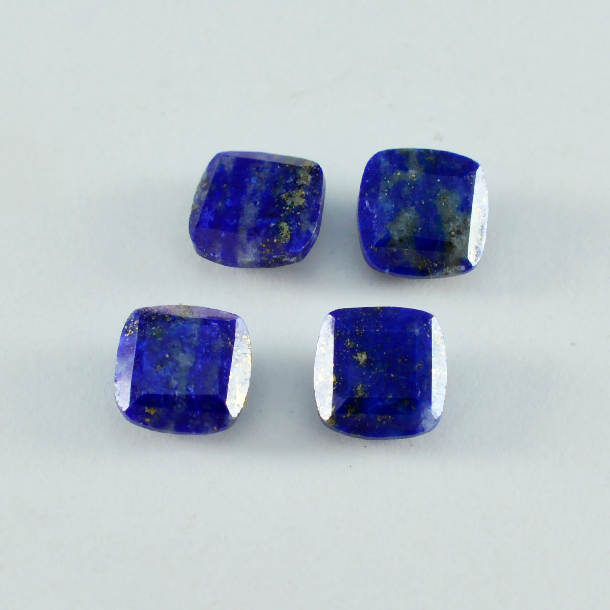 Riyogems, 1 pieza, lapislázuli azul auténtico facetado, 15x15mm, forma de cojín, piedra preciosa suelta de buena calidad