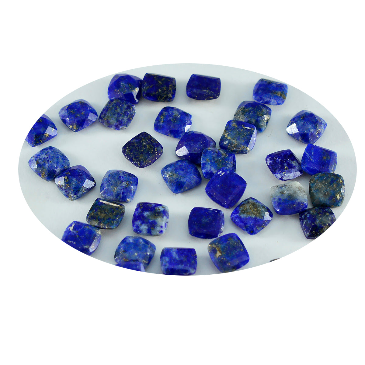 riyogems 1pc natural blue lapis lazuli faceted 4x4 mm cushion shape superb quality loose gem