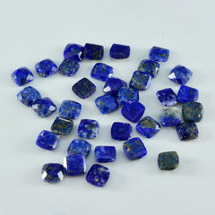 riyogems 1pc natural blue lapis lazuli faceted 4x4 mm cushion shape superb quality loose gem