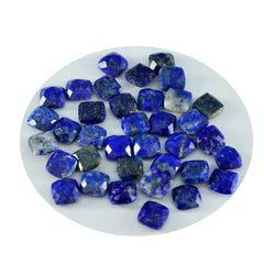 Riyogems, 1 pieza, lapislázuli azul real facetado, 5x5mm, forma de cojín, gemas sueltas de calidad increíble