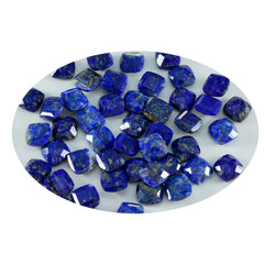 riyogems 1pc genuine blue lapis lazuli faceted 6x6 mm cushion shape beauty quality loose stone