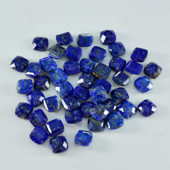 riyogems 1pc genuine blue lapis lazuli faceted 6x6 mm cushion shape beauty quality loose stone