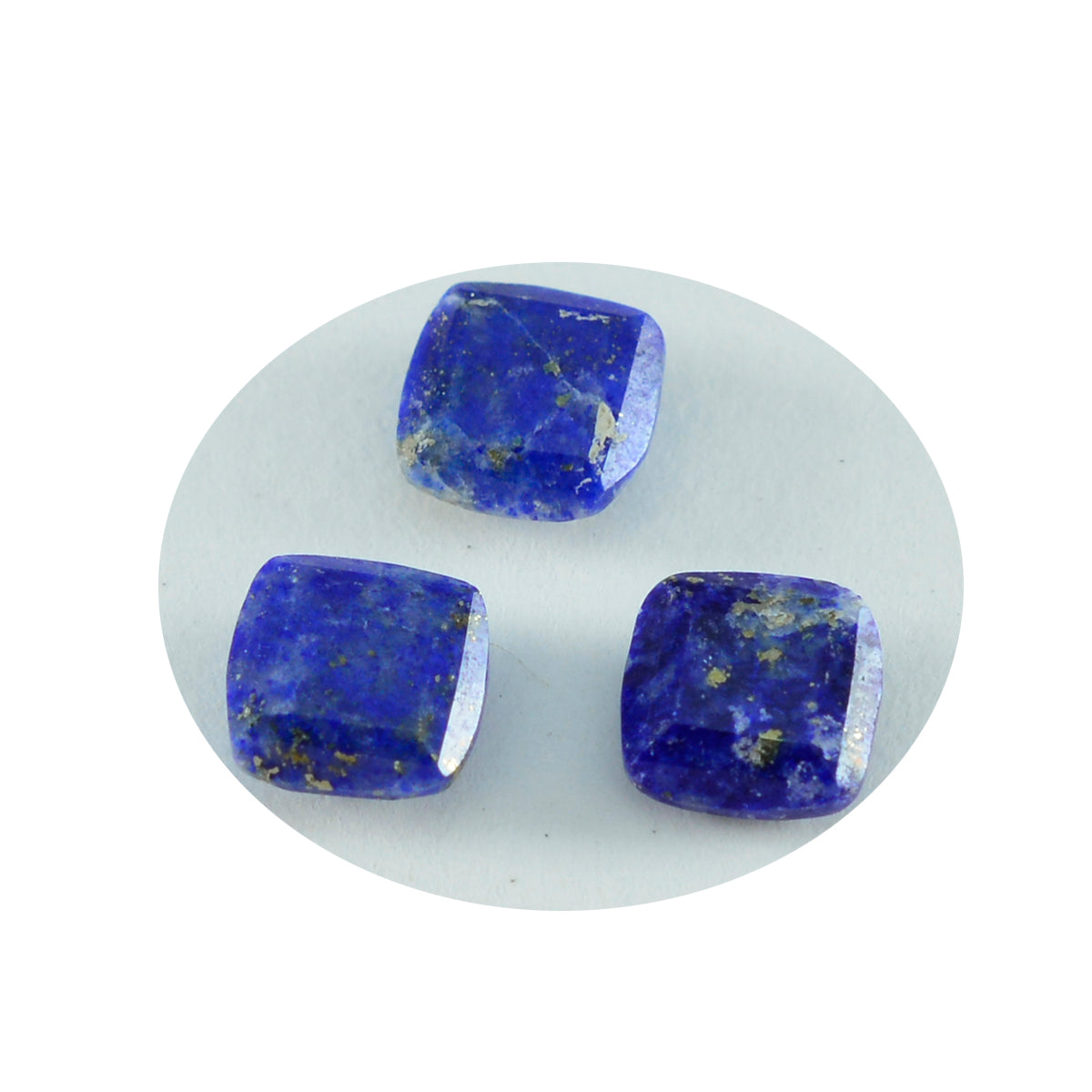 riyogems 1pc real blue lapis lazuli faceted 8x8 mm cushion shape cute quality gem