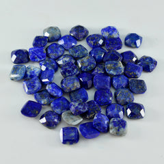 riyogems 1pc genuine blue lapis lazuli faceted 9x9 mm cushion shape a quality gems