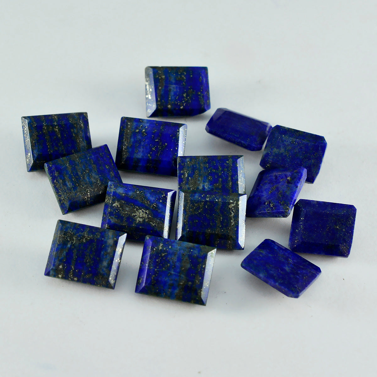 riyogems 1pc genuine blue lapis lazuli faceted 10x14 mm octagon shape pretty quality gem