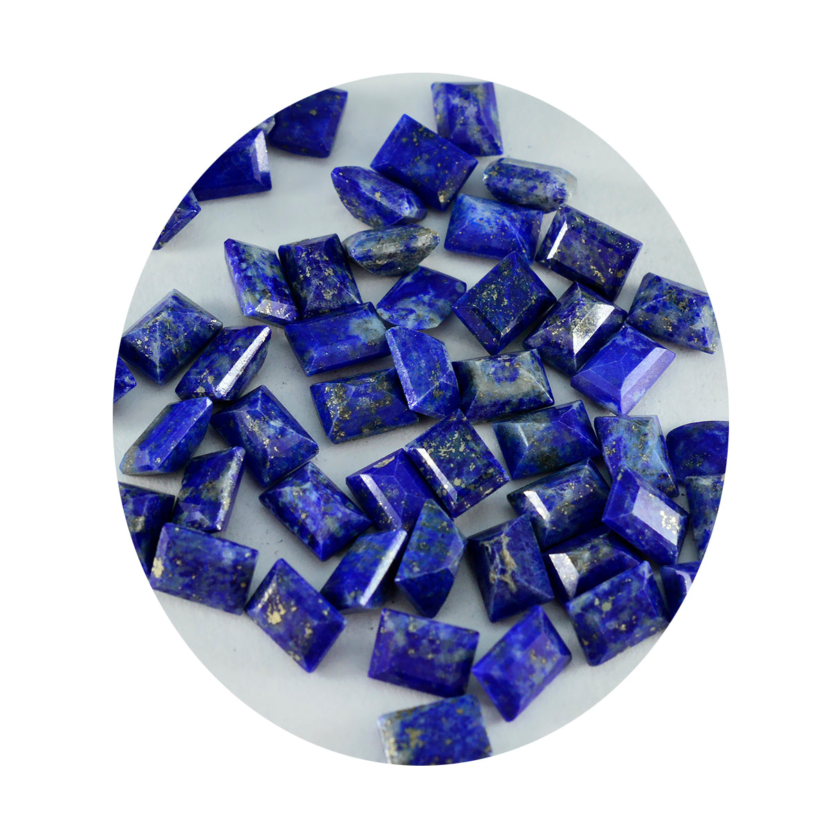 Riyogems 1PC natuurlijk blauw lapis lazuli gefacetteerd 3x5 mm achthoekige vorm mooie kwaliteit edelsteen