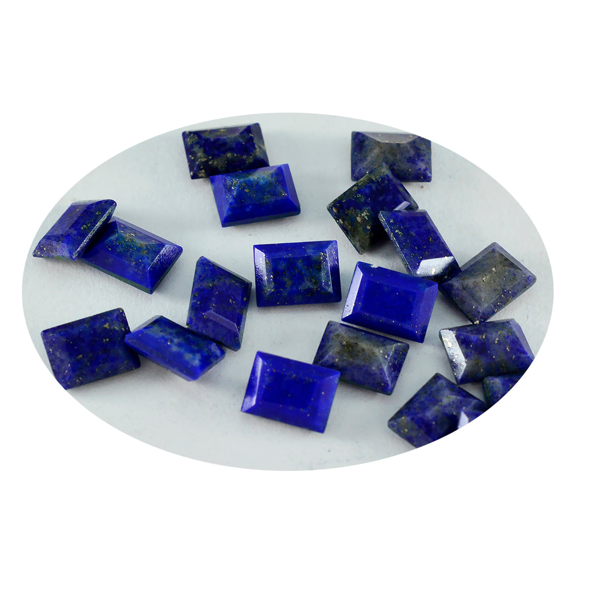 riyogems 1pc genuine blue lapis lazuli faceted 5x7 mm octagon shape attractive quality stone