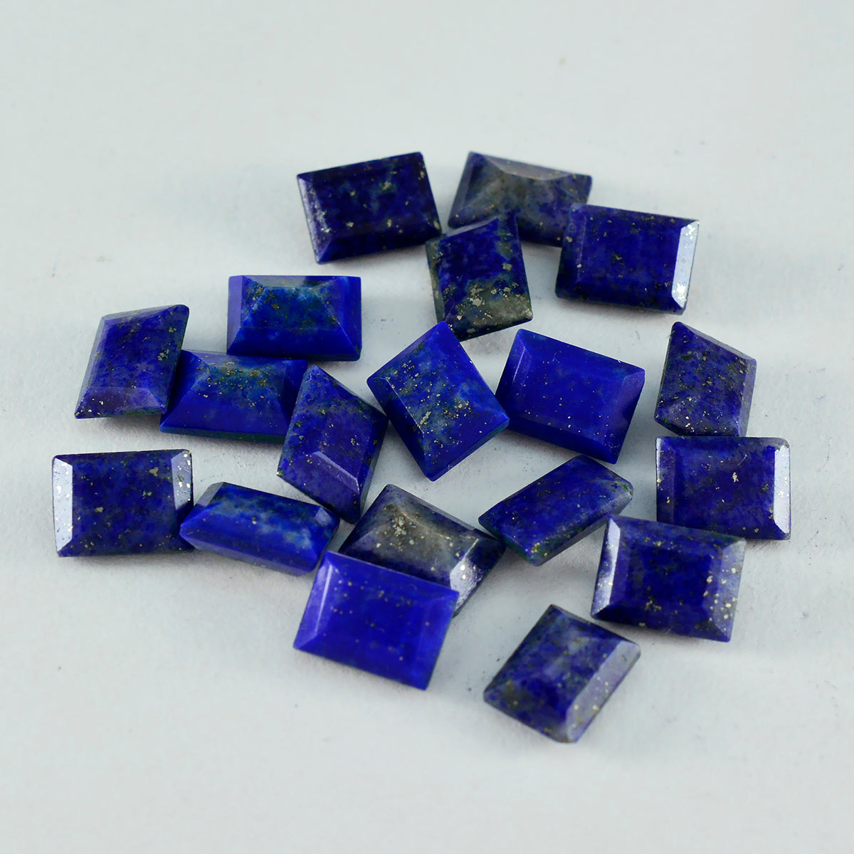 riyogems 1pc natural blue lapis lazuli faceted 6x8 mm octagon shape pretty quality gemstone