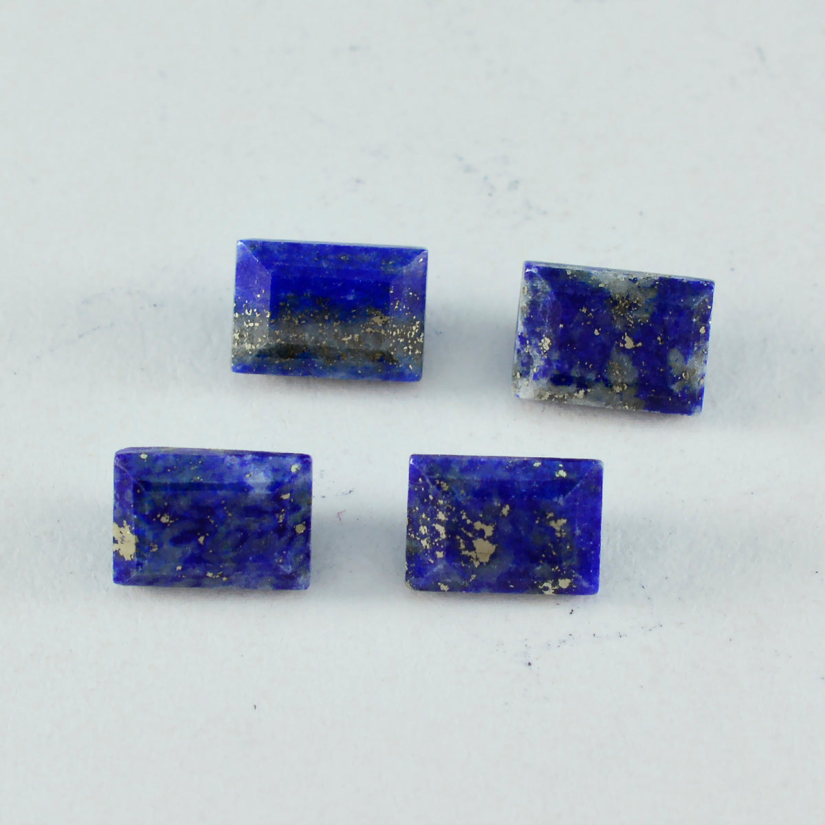 Riyogems 1 Stück echter blauer Lapislazuli, facettiert, 8 x 10 mm, achteckige Form, gut aussehende, hochwertige lose Edelsteine